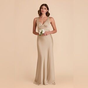 Birdy Grey Veronica Dress - Matte Satin Neutral Champagne